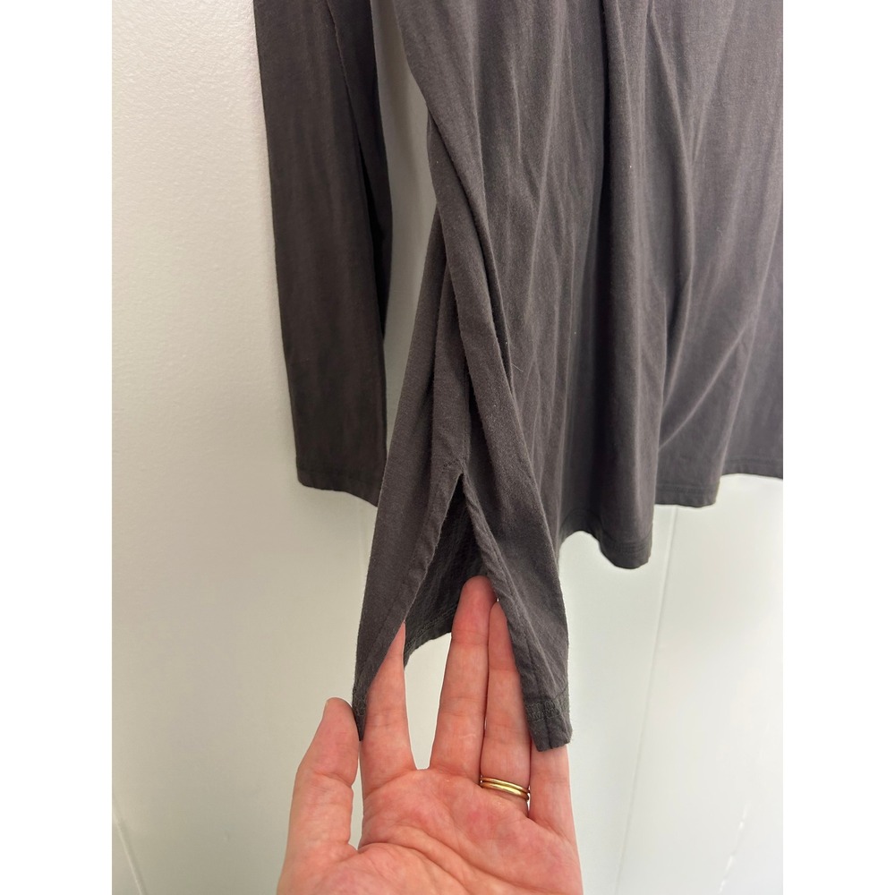 Eileen Fisher Shirt Women L Gray Organic Cotton Long Sleeve lagenlook minimalist - Picture 6 of 9